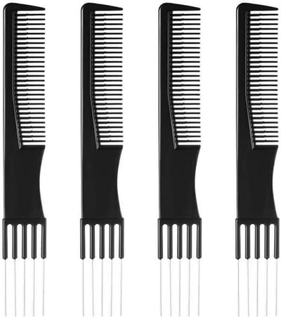 Plagen Kammen - Haarstyling Kam - Haar Stylen - Dubbele Kop Ontwerp - 4 Stuks - Zwart
