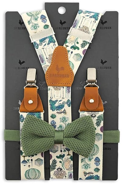 Sir Redman - Bretels met strik - bretels combi pack Vintage Science Soiree - ecru / groen / blauw