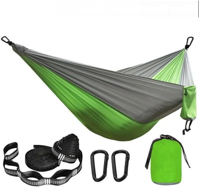 Hangmat Schommel Stoel - Kampeerhangmat Buiten - Ontspanning Buiten - Lichtgewicht Draagbaar - 260x140cm - Groen