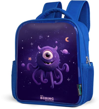 NoBoringSuitcases.com® - Rugzak blauw - Schooltas jongens - Kosmisch tentakelmonster - Kinder rugtas jongen - Boekentas kind - Kinderrugzak voor school - Schoolrugzak