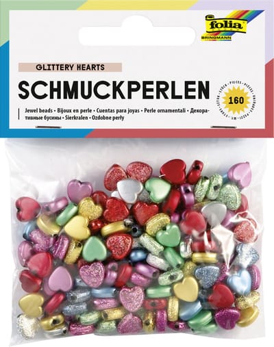 Kraaltjes 'Glitterende Hartjes', glad/geperst