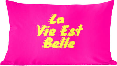Sierkussens - Kussentjes Woonkamer - 60x40 cm - Quote - Retro - Roze