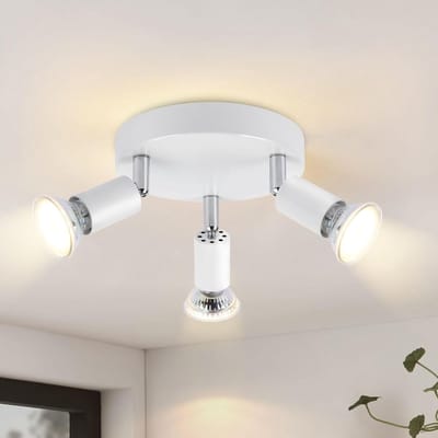 Glitzerlife - Plafondspot Plafondlamp - 3xGU10 Draaibaar - Opbouwspot - LED 25W - Ø15,5cm - Modern Wit