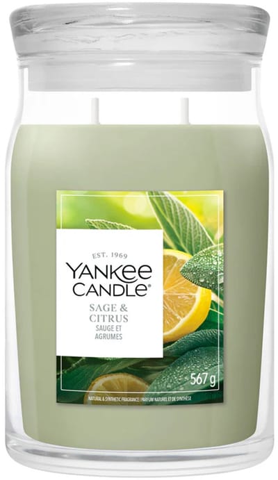 Yankee Candle - Sage & Citrus Large Jar Geurkaars - 90 branduren - twee lonten