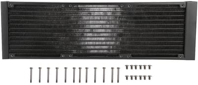 Dailygoods- Radiator 360 mm - PC Warmtewisselaar - 12 Buizen - Eenvoudige Installatie - Aluminium - G1/4 Schroefdraad - Waterkoeler