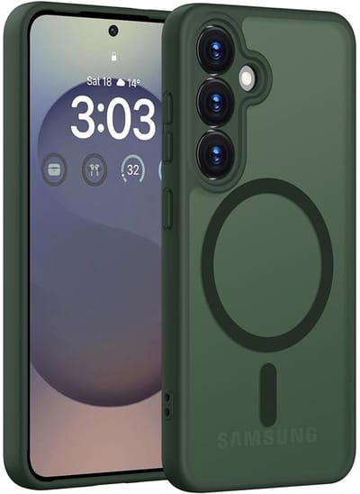 CaseMania TPU Case hoesje geschikt voor Samsung Galaxy S26 - Effen Groen - TPU (Zacht) - Camera Lens Protector Bescherming - Frosted look - Compatible met Qi2 & MagSafe - Valbestendig