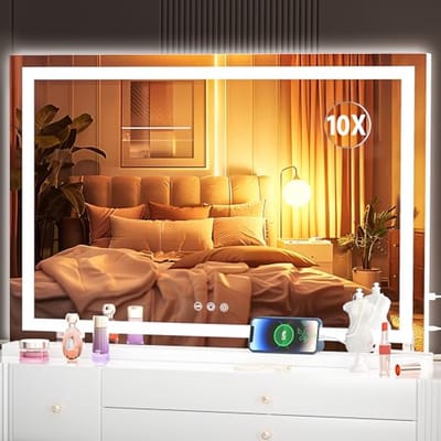 Verlichte Make-upspiegel met Dimbare LED en Touchscreen Bediening, 80 x 50 cm