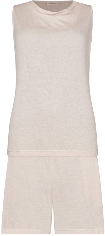 Pastunette Premium - Huispak/Shortama - Flow- Viscose - Beige - Mouwloos - Maat 36