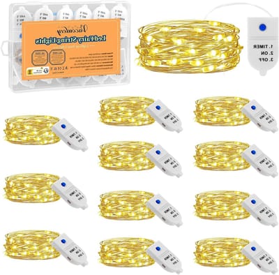 LED Fairy Lights op Batterij met Timer - 2m Koper Draad, 20 LED Lampjes voor Binnen - Perfect voor Kerst, Bruiloft en Feestdecoratie (Set van 12)