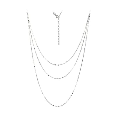 Cavill - Verstelbare Zilveren Ketting - 925 Sterling Zilver, Gerhodineerd - Fijn Meerdere Strengen Ontwerp - Elegante Halsketting voor Dames