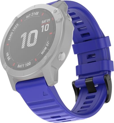 Siliconen bandje - geschikt voor Garmin Fenix 3 / 5X / 5X Plus / 6X / 6X Pro / 7X / 7X Pro / 8 (51 mm) / Quatix 3 / 6X / Tactix (7) / Enduro (2) / Descent Mk1 / Mk2(i) / Mk3i 51 mm / D2 / Delta PX / Mach 1 Pro / Epix Pro Gen 2 51 mm - blauw