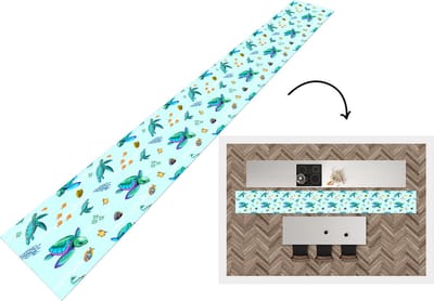 Keukenloper - Keukenmat - Regenboog - Schildpad - Vis - Water - Patronen - 400x50 cm - Keuken vloerkleed