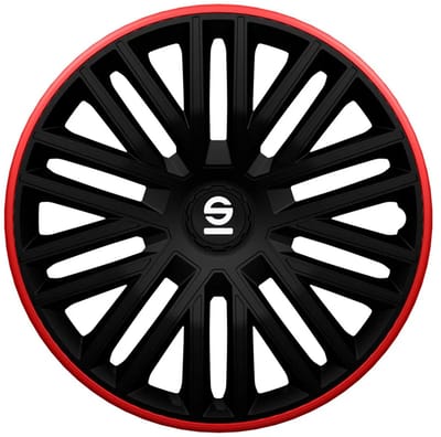 Sparco Wieldoppen Bergamo 16 Inch Abs Zwart/rood 4 Stuks