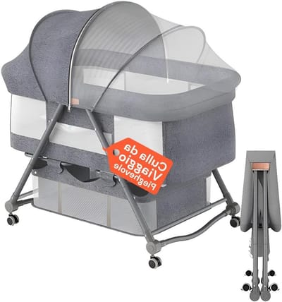 Reisbed Baby - Opvouwbaar Kinderbed - Veilig Slapen - Geïntegreerd Muggennet - 55 x 93 x 77 cm - Grijs