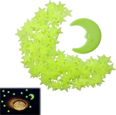 Set van 208 Luminous Sterren en Maan - Glow in the Dark Wandstickers voor Kinderkamer - Zelfklevend Decor voor Plafond en Slaapkamer