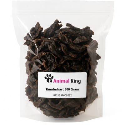 Animalking Runderhart Hond - Natuurlijke Hondensnacks Gedroogd - Hondensnacks Training - 500 Gram