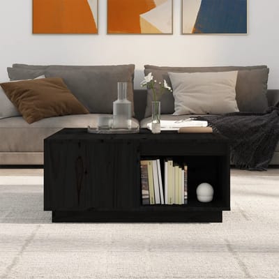 vidaXL - Salontafel - 80x81x36,5 - cm - massief - grenenhout - zwart