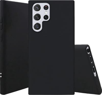 Flexibele achterkant Silicone hoesje Zwart Geschikt voor: Samsung Galaxy S22 Ultra