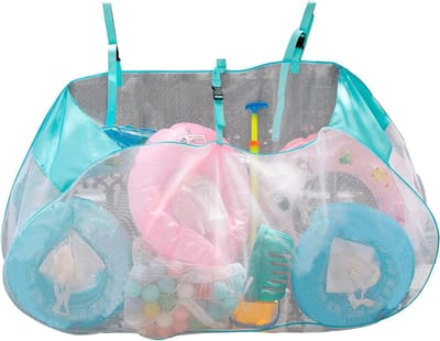 Opbergtas Speelgoed - Net Tassen - Opruimen Zomerspeelgoed - Hangend en Opvouwbaar - 145 cm Lengte - Zwart