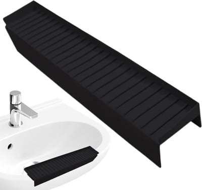Spoelrandbescherming Keuken - Spatbescherming Werkblad - Keuken Beschermen - Hittebestendig Siliconen - 50 x 10 cm - Zwart