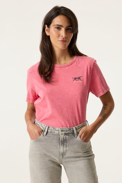 GARCIA Dames Print T-shirt Roze Korte mouw