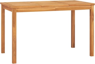 Eettafel Massief Hout - Tuin Terras Tafel - Buiten Eten - Technisch Gedroogd Teak - 120x70x77 cm - Natuurlijk