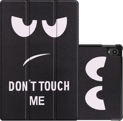Hoes - Geschikt voor Lenovo Tab P11 Plus - Dun & Stevig - Trifold Bookcase - Hard Cover - Hardcover Book Case - Tablet Hoesje - Don't Touch Me