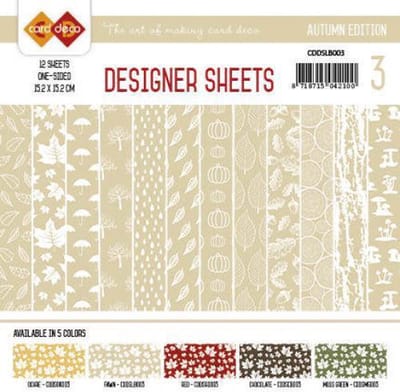 Lichtbruin Autumn Colors Designer Sheets 3 by Card Deco