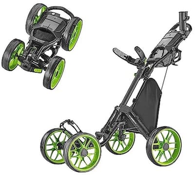 Lichtgewicht Golfwagen met 4 Wielen - Opvouwbare Trolley voor Gemakkelijk Gebruik