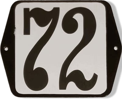 Huisnummer standaard nummer 72