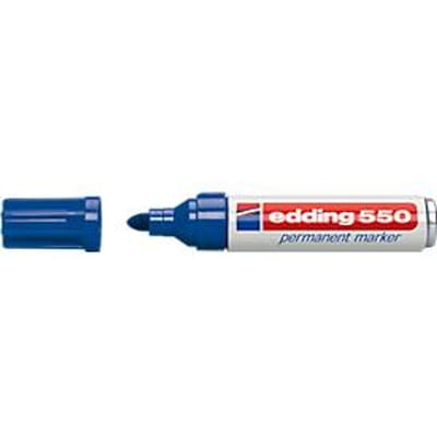 edding 550 permanent marker, Ronde punt 3-4 mm, blauw, 10 stuks
