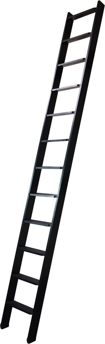 BPS Afneembare Entresol Ladder – Zwart – Tot 2,37 m Vloer tot Vloer Hoogte – Houten Traplader – 150 kg Draagvermogen