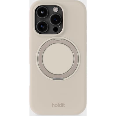 Silicone Stand Case Light Beige iPhone 16 Pro