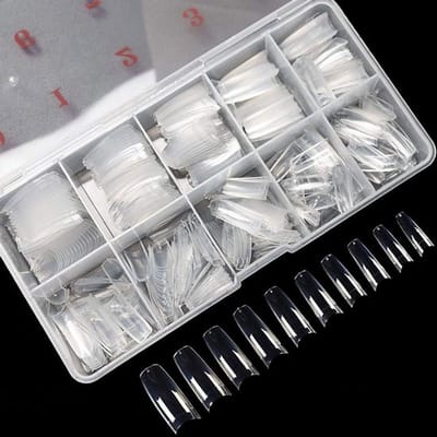 Guardian Beauty Nageltips - Half Cover Transparant - 500 Stuks - Met Nagellijm - Plaknagels - Nepnagels
