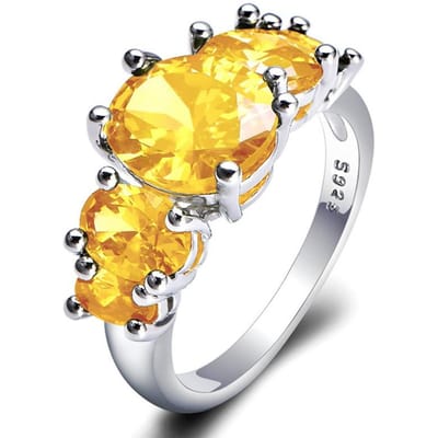 Nieuwe Witgoud Vergulde Mode Ringen Delicate Zirkonia Ringen 6 yellow