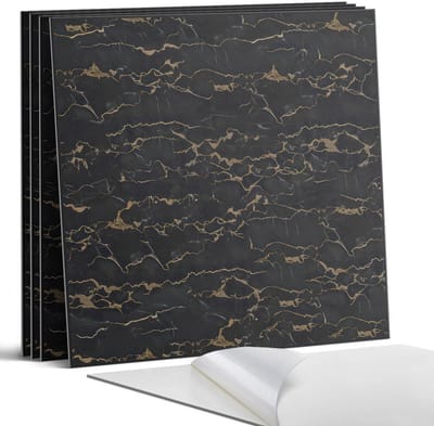 Coloray Wandpanelen Zelfklevend - Elegant marmerpatroon Zelfklevende Wandpanelen - 50 cm x 50 cm - Zwart Wandpaneel PVC - 4 stuks - Texturen Wandpanelen Zelfklevend - Keuken Wandpanelen - Wandpanelen Badkamer