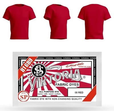 Textielverf voor Kleding - Wasmachinebestendig, 59 Kleuren, 10g Voor 200g Stof