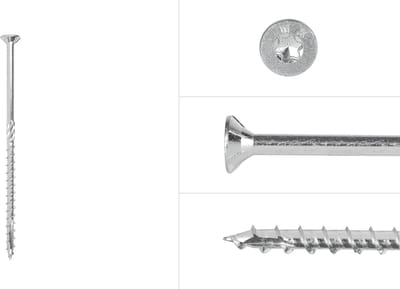 Wovar Spaanplaatschroeven Verzinkt 6 x 140 mm Torx 30 Deeldraad | Doos 100 Stuks