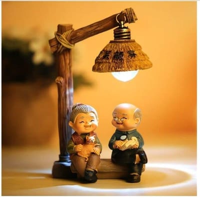 Dailygoods- Beeldjes Oude Dame/Oude Man - Creatieve Chinese Ambachten - Decoratie Woonkamer/Slaapkamer - Hars - Exquisite Vakmanschap - Milieuvriendelijk