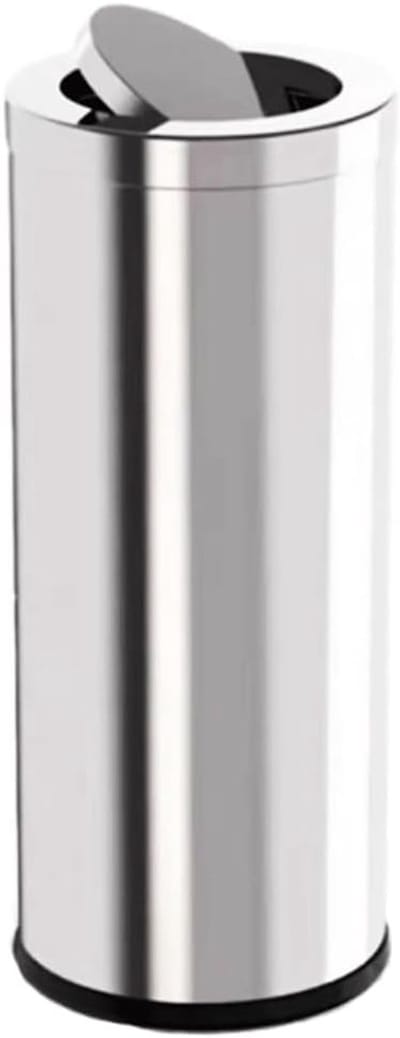 Afvalbak RVS - Prullenbak Keuken - Hygiënisch Afval - Bovenste Helf Open - 25x25x61cm - Zilver
