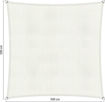 Shadow Comfort® Vierkantige schaduwdoek - UV Bestendig - Zonnedoek - 500 x 500 CM - Mineral  White