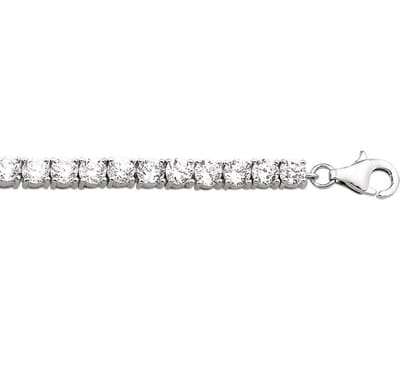 The Jewelry Collection Tennisarmband Zirkonia 4,2 mm 18,5 cm - Zilver
