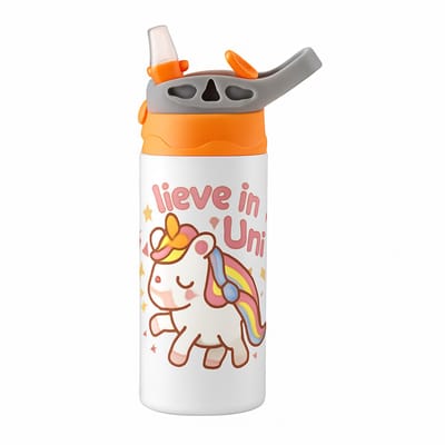Grunge Zwart-Wit 'il_1140xN.7502841579_bxlt' Drinkfles – Stoere Drinkfles voor Kunst- en Grafische Ontwerp Liefhebbers - Waterfles voor kinderen (wit/oranje)