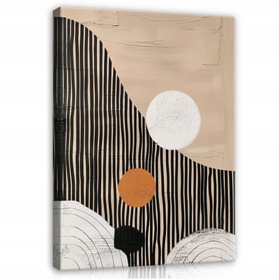 WALLARENA - Canvas schilderij - 100x70 cm - Boho abstract bruin muurdecoratie voor slaapkamer en woonkamer