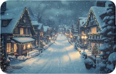 Badmat 80x50 cm - Antislip - Kerstdorp - Kerst - Sneeuw - Winter - Badmatten voor badkamer - Badkamermat - Douchemat - Badkamer mat