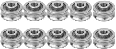 Dailygoods- Groeflager Roestvrij Staal - SG15 - 10 Stuks - Binnendiameter 5 mm - Buitendiameter 17 mm - Dikte 8 mm - Enkele Rij Rol - Lager