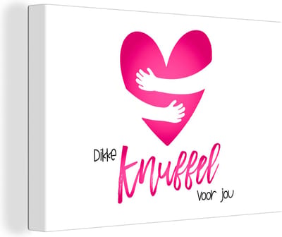 Canvas Schilderij Beterschap - Quotes - Knuffel - 30x20 cm - Wanddecoratie