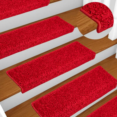 vidaXL - Trapmatten - 10 - st - 65x21x4 - cm - Rood - Rechthoekige - Rand