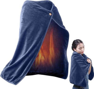 Verwarmde Deken - Elektrisch Kleed - Comfort Verhogend - Snelle Verwarming - 100 x 70 cm - Blauw