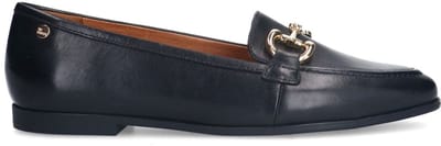 No Stress - Dames - Zwarte leren loafers met gouden chain - Maat 36